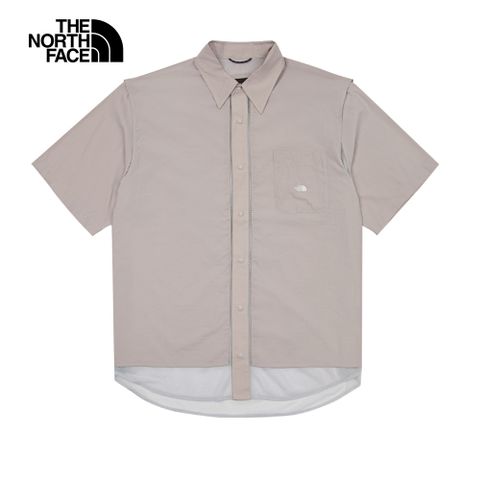 The North Face北面UE男款灰色舒適透氣短袖襯衫｜8CKP1OA