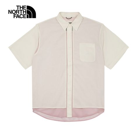The North Face北面UE男款米白色舒適透氣短袖襯衫｜8CKPQLI