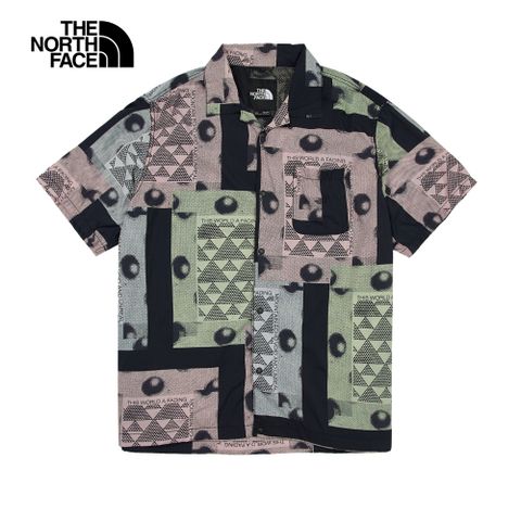 The North Face北面UE男款宇宙黑印花短袖襯衫｜8CKQJK3