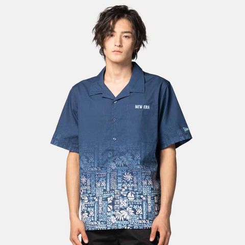 NEW ERA 男女款 短袖襯衫 MARINE CLUB NE 海邊藍_NE14500169