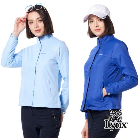 Lynx Golf 女款素面防風胸袋拉鍊造型蓋布設計Lynx Golf印花長袖外套(二色)