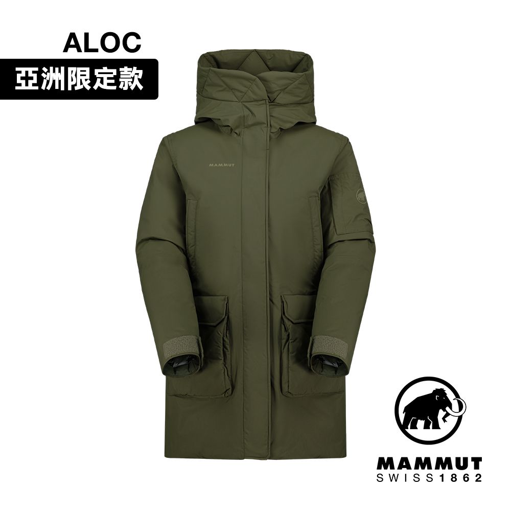 MAMMUT 長毛象 Floeberg HS Thermo Hooded AF 防水保暖羽絨外套 女款  深沼澤綠 #1010-30350