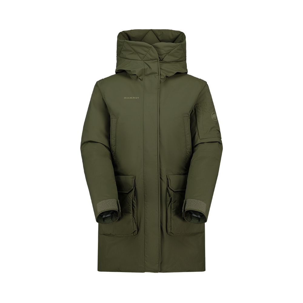 MAMMUT 長毛象 Floeberg HS Thermo Hooded AF 防水保暖羽絨外套 女款  深沼澤綠 #1010-30350