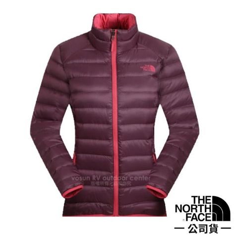 The North Face 北面 女新款 700FPl 超輕保暖鵝絨防潑水連帽羽絨外套.兜帽防風夾克.雪衣.大衣/適登山健行/CTW1 紫紅 N