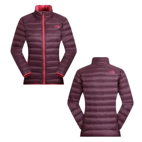【The North Face】女新款 700FPl 超輕保暖鵝絨防潑水連帽羽絨外套/CTW1 紫紅