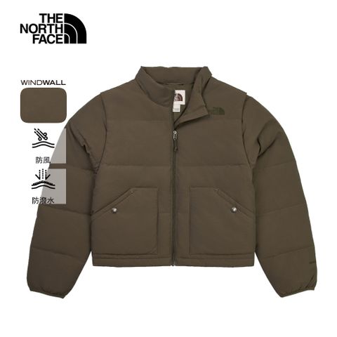 The North Face北面女款灰褐色DWR防潑水羽絨外套｜8DUK21L