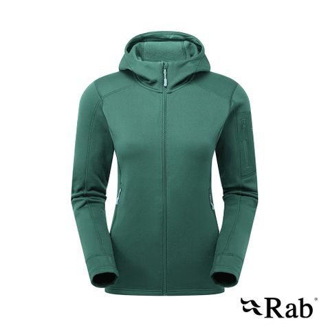 RAB Womens Modulus Hoody 快乾排汗彈性保暖連帽外套 女款 尤加利綠 #QFG16