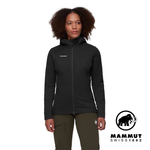 【Mammut 長毛象】Rime Light IN Flex Hooded Jacket 化纖連帽外套 黑色 女款 #1013-03170