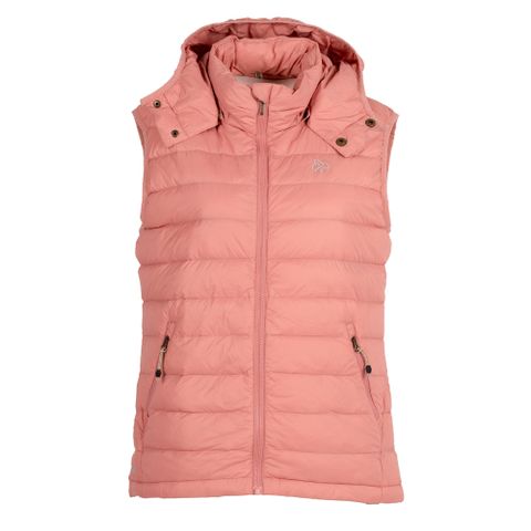 【WILDLAND荒野】女700FP可拆帽輕暖羽絨背心雲朵粉