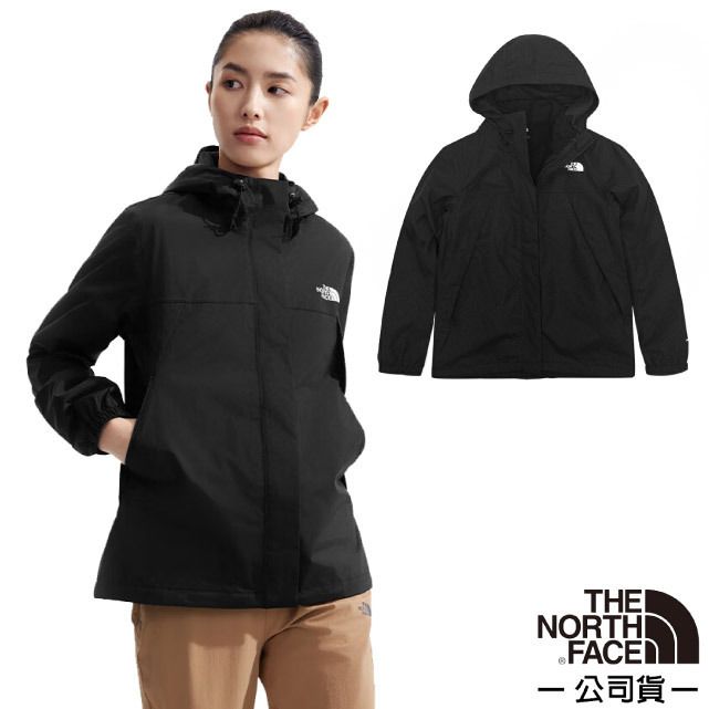 The North Face 北面 女 ANTORA 3效能 防水透氣防風耐磨連帽外套.夾克.風雨衣/DryVent全壓膠/8DFA-JK3 宇宙黑