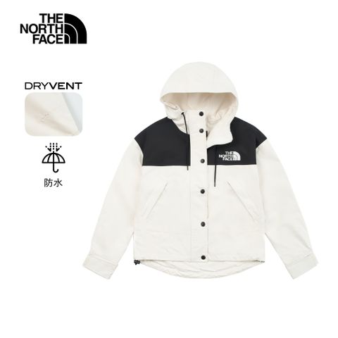 The North Face 北面 女款米白色DryVent防水透氣衝鋒衣｜8DGKROU 外套