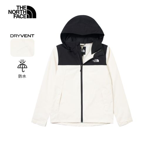 The North Face北面女款米白色DryVent防水透氣衝鋒衣｜8CK6ROU 外套