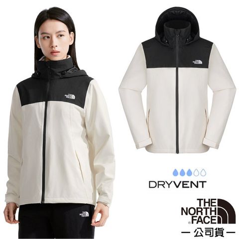 【The North Face】女 SANGRO DRYVENT 防風防水透濕耐磨保暖連帽外套/8CK6-ROU 沙丘白