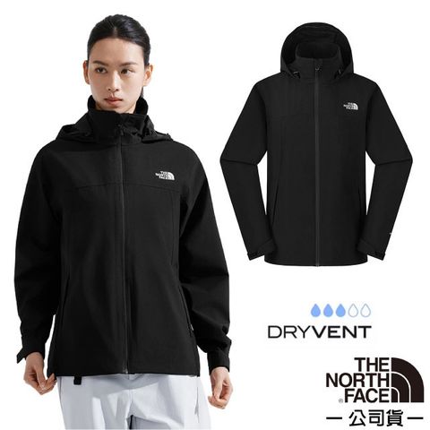 【The North Face】女 SANGRO DRYVENT 防風防水透濕耐磨保暖連帽外套/8CK6-4H0 宇宙黑