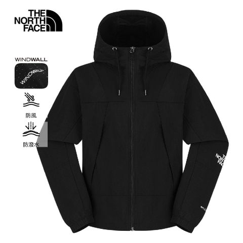 The North Face北面女款黑色DWR防潑水連帽外套｜8EXCJK3