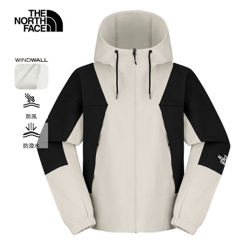 The North Face北面女款米白色DWR防潑水連帽外套｜8EXCROU