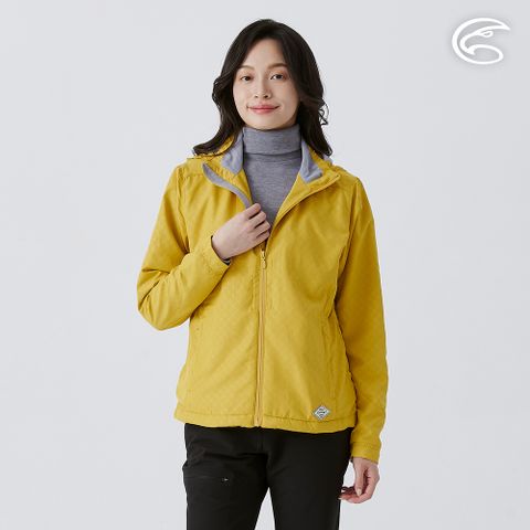 女天鵝絨超撥水抗風保暖可拆帽外套 AJ2421075 鍚蘭黃 (S-2XL)