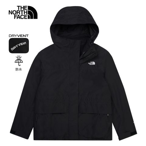 The North Face北面女款黑色DryVent防水透氣三合一外套｜8ED0JK3