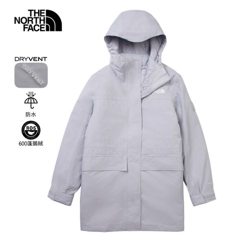 The North Face北面女款紫色DRYVENT防水三合一外套｜8ED6BOB