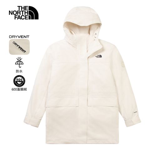 The North Face北面女款米白色DRYVENT防水三合一外套｜8ED6QLI
