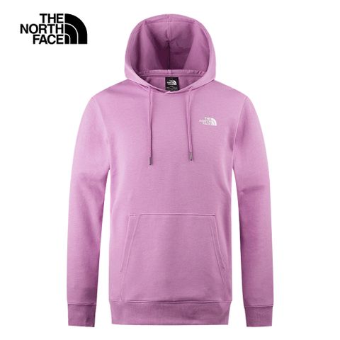 The North Face北面男女款紫色舒適情人節趣味心型印花長袖帽T｜88FWPO2