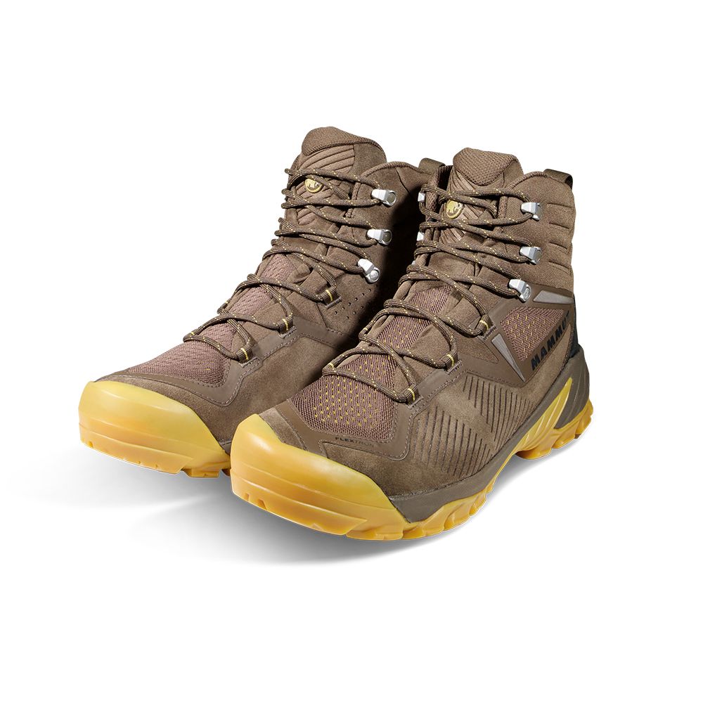 MAMMUT 長毛象 Sapuen High GTX Men 高筒健行登山鞋 鷦鷯棕/琥珀綠 男款 #3030-04241