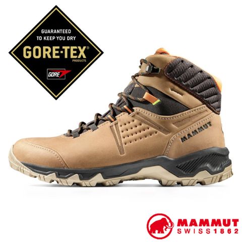 MAMMUT 長毛象 【瑞士  】男 Mercury IV Mid GTX 防水中筒登山皮靴/3030-04710-7493 深沙褐/黑