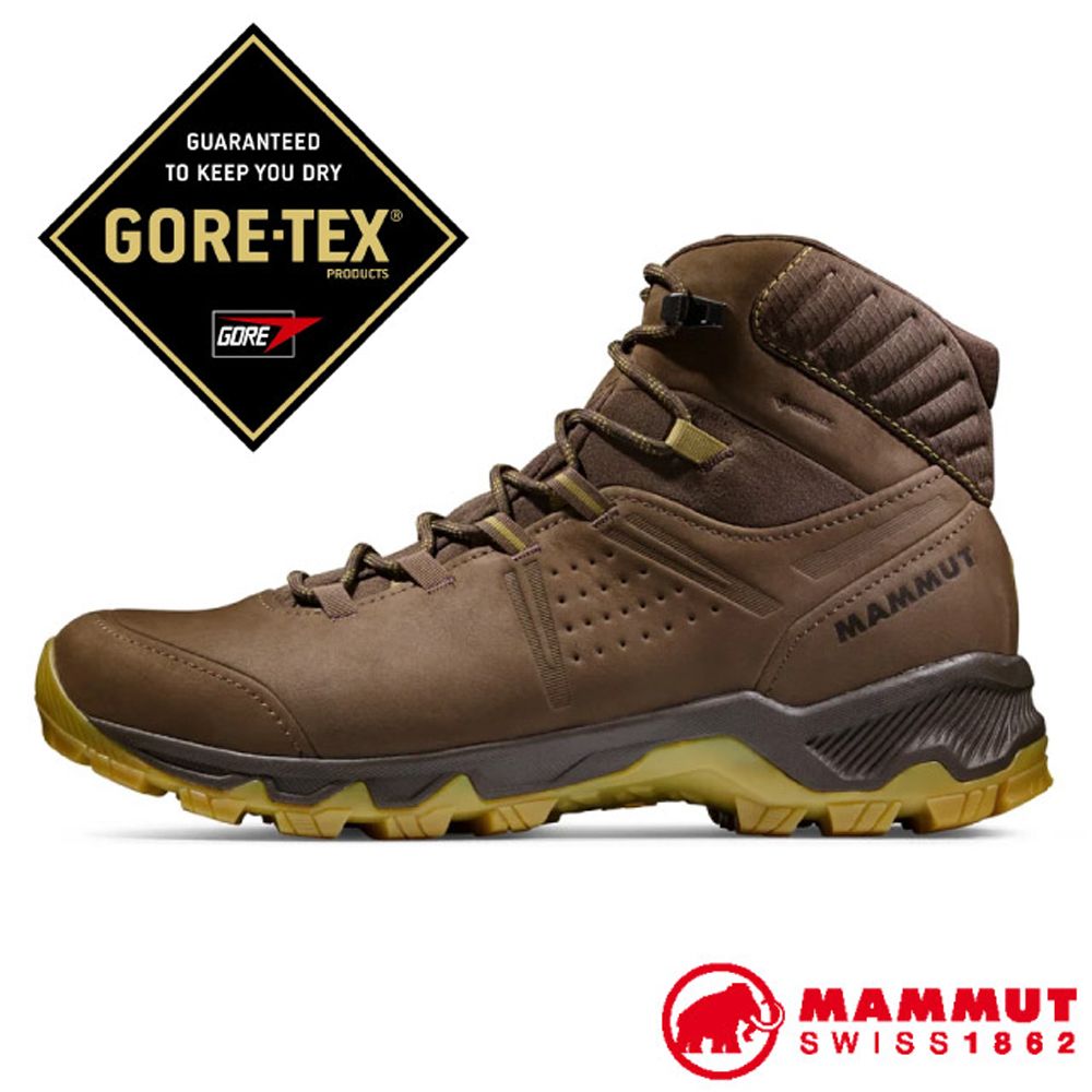 MAMMUT 長毛象 男 Mercury IV Mid GTX 防水中筒登山皮靴/3030-04710-40230 沼地棕/琥珀綠