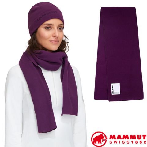 【瑞士 MAMMUT 長毛象】新款 輕盈柔軟保暖刷毛圍巾.圍脖/1192-00160-3492 葡萄紫