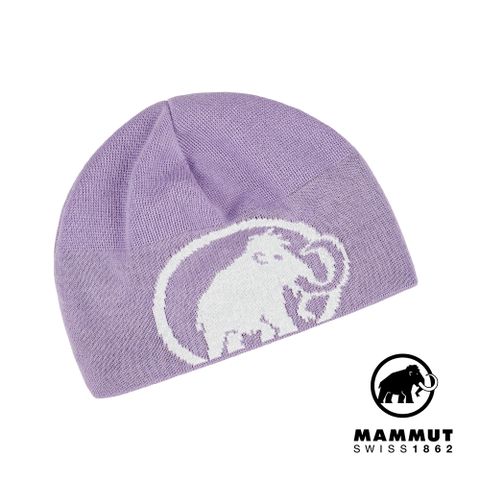 MAMMUT 長毛象 Tweak Beanie 保暖針織LOGO羊毛帽 星系紫/白 #1191-01352