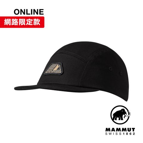 MAMMUT 長毛象 Five Panel Cotton Cap 休閒有機棉露營帽 黑 #1191-01820