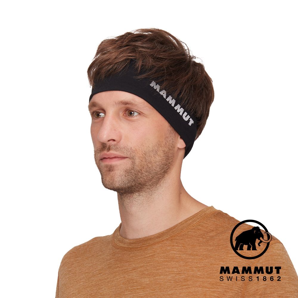MAMMUT 長毛象 Tree Wool Headband 羊毛混紡快乾抗臭頭帶 黑色 #1191-01930