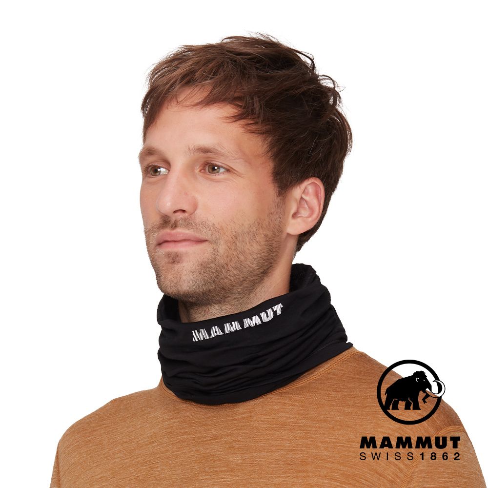 MAMMUT 長毛象 Tree Wool Neck Gaiter 羊毛混紡快乾抗臭頭帶 黑色 #1191-01940