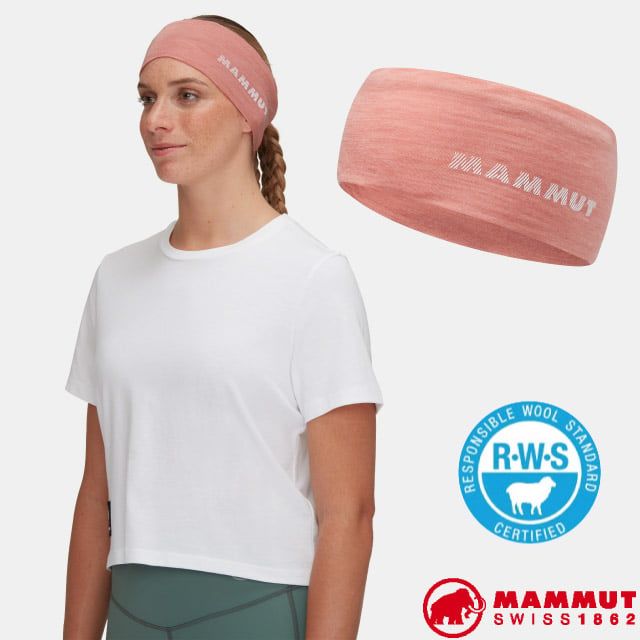 MAMMUT 長毛象 Tree Wool Headband 羊毛混紡快乾抗臭頭帶.保暖透氣防臭.休閒運動頭/1191-01930-3774 石英粉