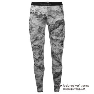 [紐西蘭Icebreaker]女 Vertex 貼身保暖長褲-BF260-潑墨灰白 IB105318-101