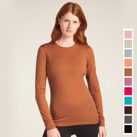 【紐西蘭Icebreaker】女 Oasis 圓領長袖上衣-BF200