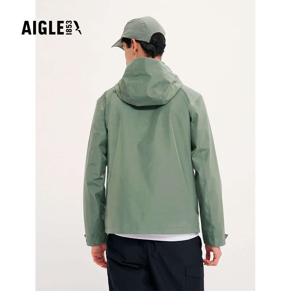 AIGLE 男 GORE-TEX 輕量防水透氣外套AG-4P130A243 深灰綠(男外套 防水透氣外套 Goretex)