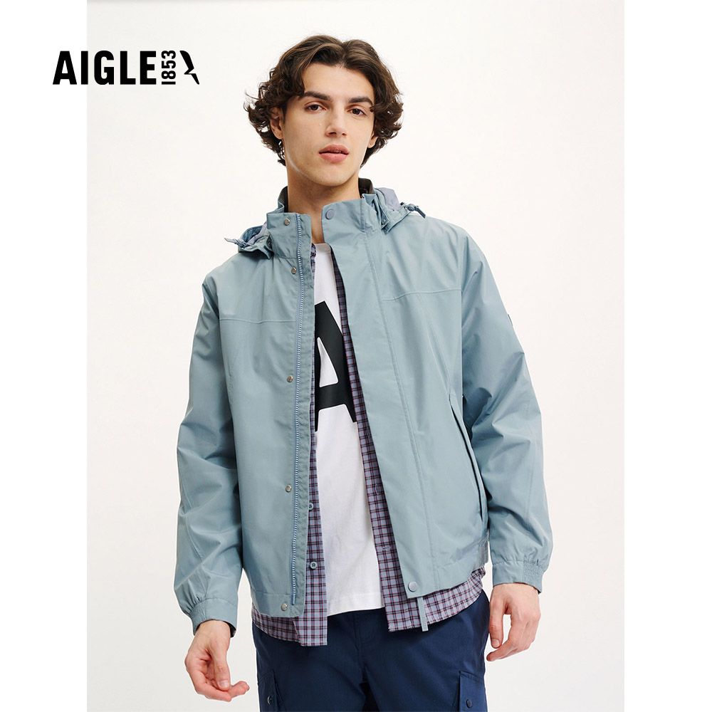 AIGLE 男 GORE-TEX 防水透氣外套AG-4P127A049 淡藍(男外套 防水透氣外套 Goretex)