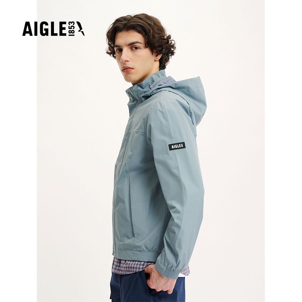 AIGLE 男 GORE-TEX 防水透氣外套AG-4P127A049 淡藍(男外套 防水透氣外套 Goretex)