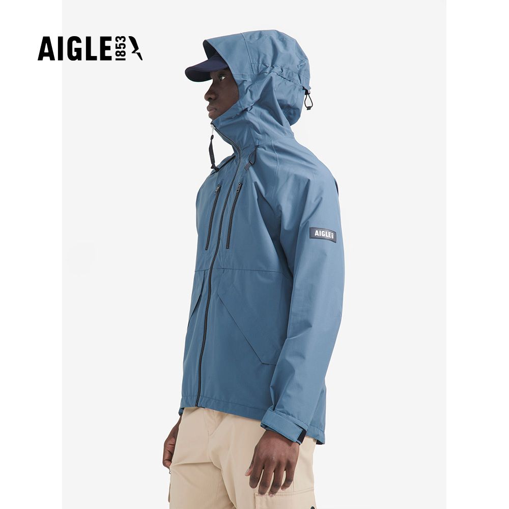 AIGLE 男 MTD 防水透氣外套AG-FAV10A182 深灰藍(男外套 防水透氣外套 風衣)