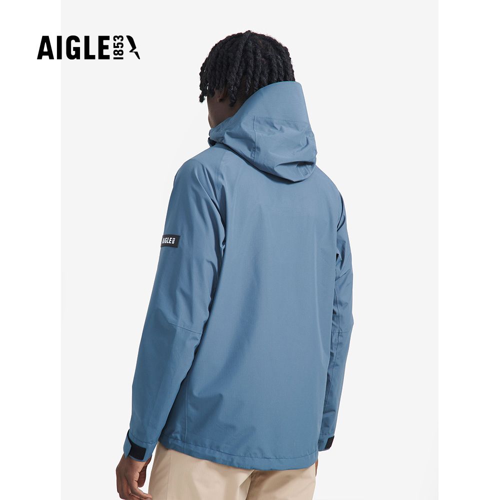 AIGLE 男 MTD 防水透氣外套AG-FAV10A182 深灰藍(男外套 防水透氣外套 風衣)