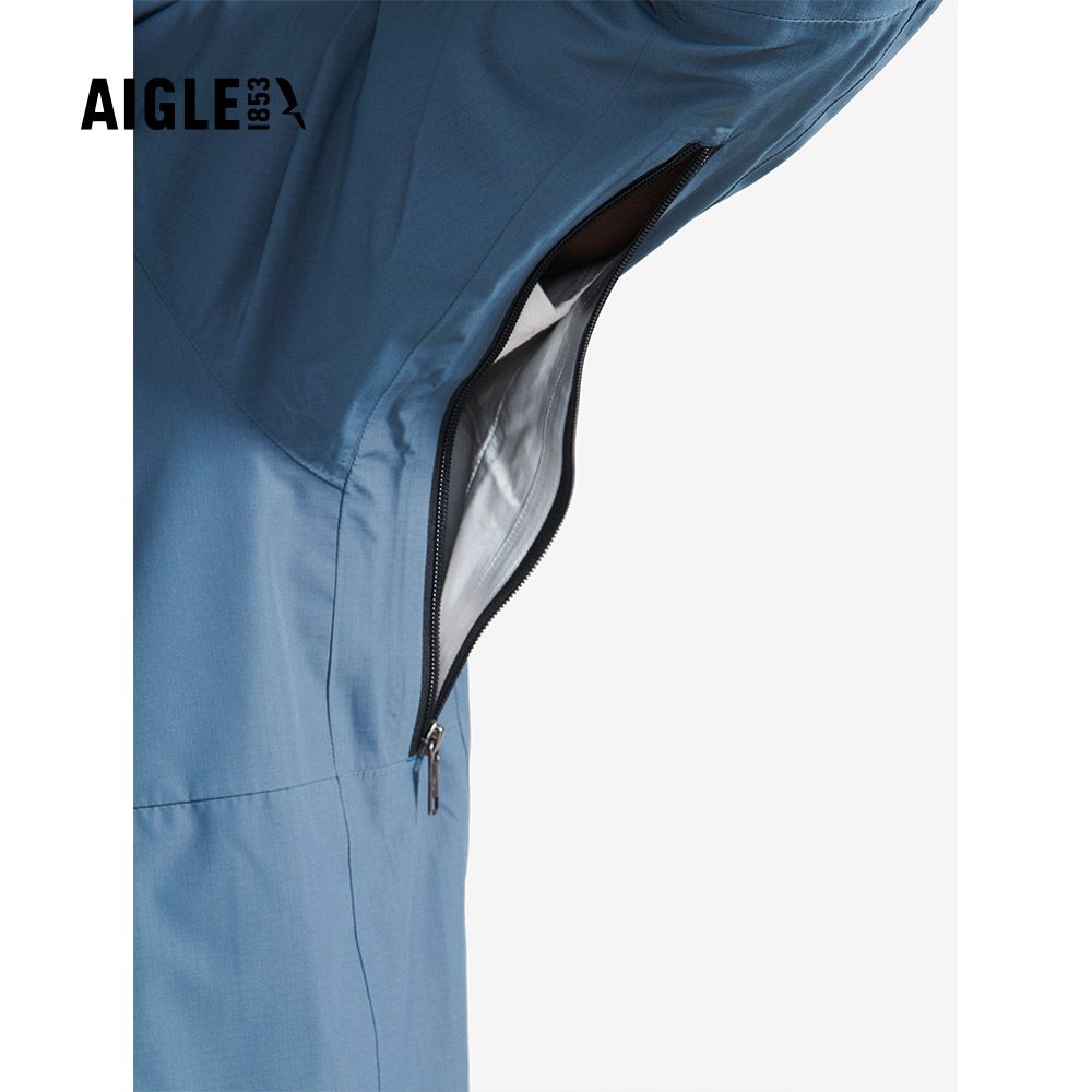 AIGLE 男 MTD 防水透氣外套AG-FAV10A182 深灰藍(男外套 防水透氣外套 風衣)