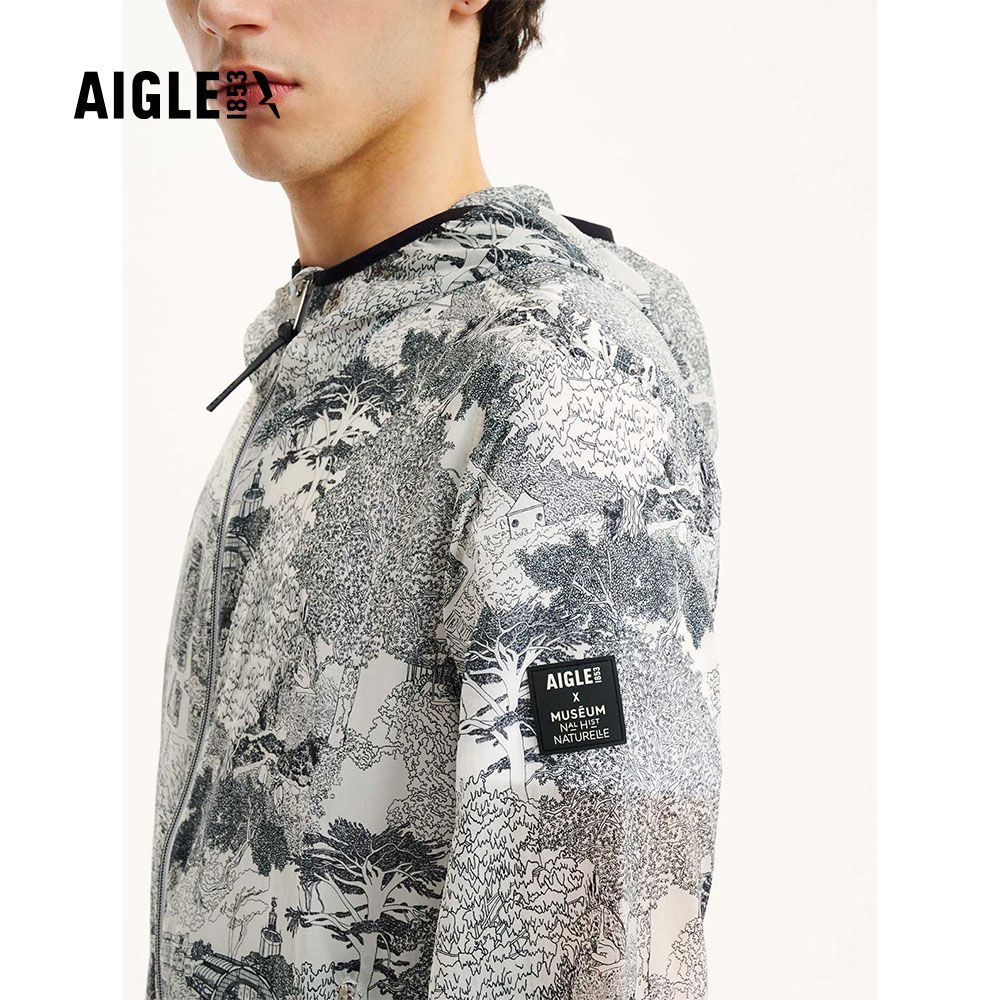 AIGLE X MNHN 男 聯名輕量外套AG-4P401A135 印花白(男外套 輕量外套 輕薄外套)