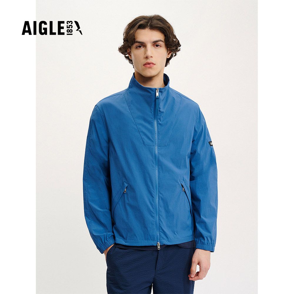 AIGLE 男 抗UV防潑彈性外套AG-4P136A052 海軍藍(男外套 抗UV外套 防潑水外套)