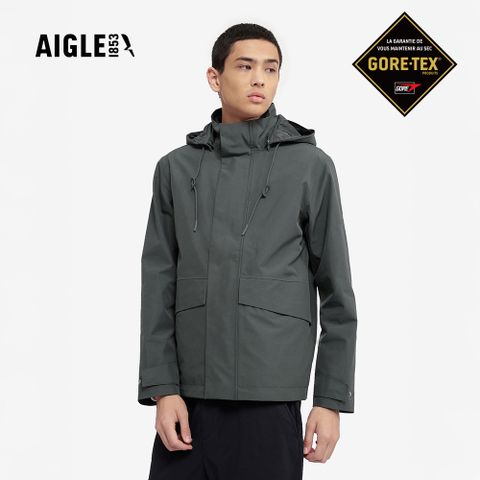 【AIGLE】男 GORE-TEX 防水透氣外套｜AG-4A141A243 深灰綠