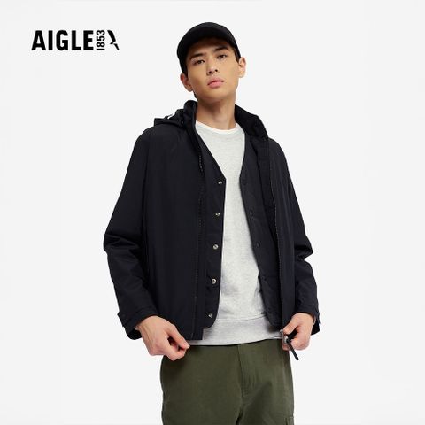 【AIGLE】男 GORE WINDSTOPPER 防風外套｜AG-4A143A100 黑色