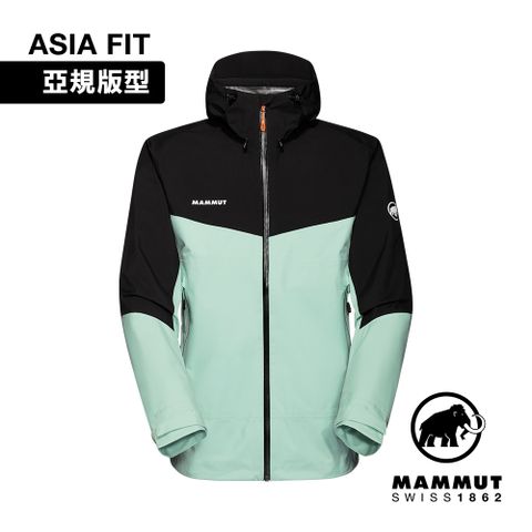 MAMMUT 長毛象 ConveyTourHS Hooded JKT AF GTX防風防水連帽外套 薄荷綠/黑 男 #1010-28452