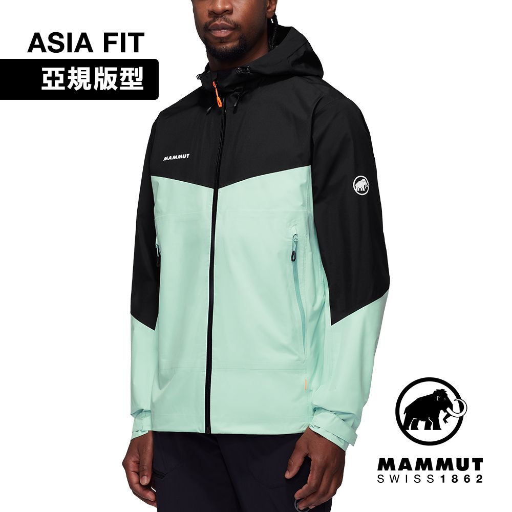 MAMMUT 長毛象 ConveyTourHS Hooded JKT AF GTX防風防水連帽外套 薄荷綠/黑 男 #1010-28452