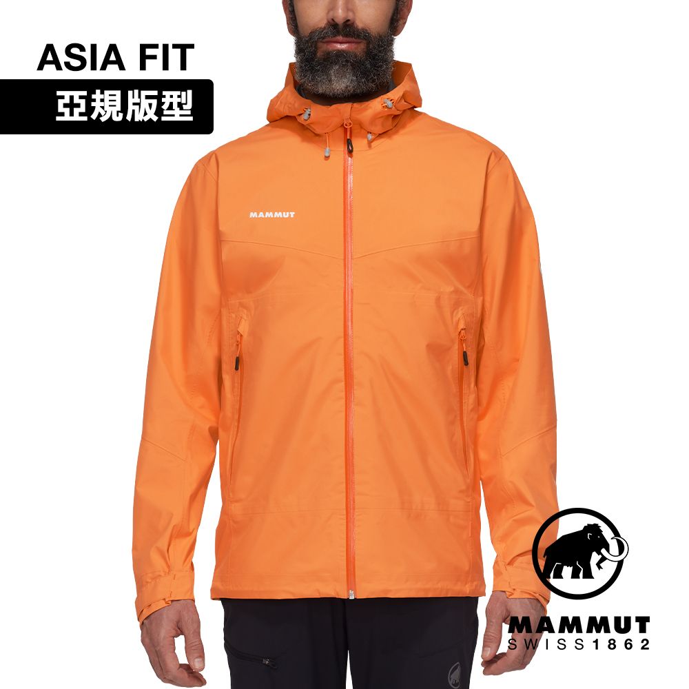 MAMMUT 長毛象 ConveyTourHS Hooded JKT AF GTX防風防水連帽外套 柑桔橘 男 #1010-28452