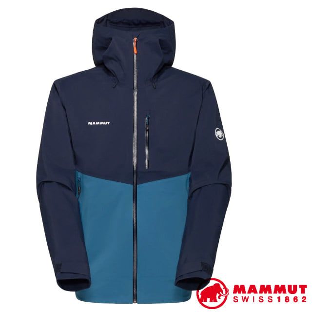 MAMMUT 長毛象 男 Alto Guide HS Hooded 輕量防水防風透氣外套.夾克.風衣.風雨衣/1010-29561-50554 深冰藍/海洋藍